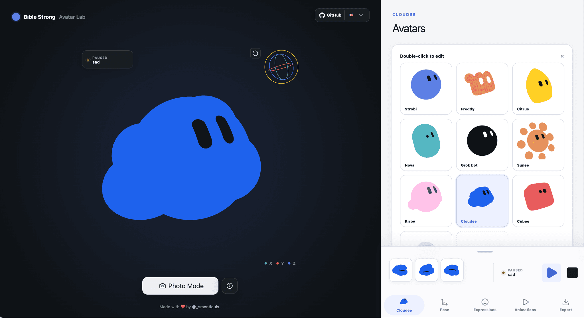 Avatar studio editor