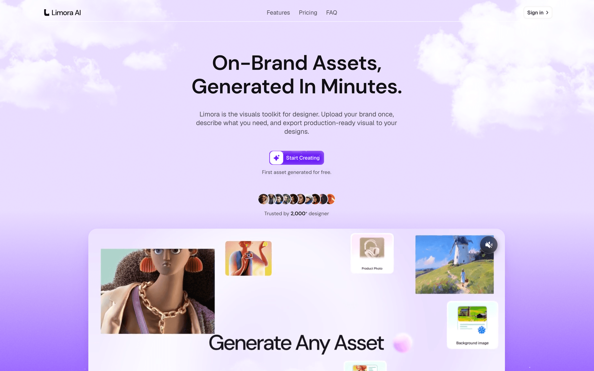 Limora AI on-brand assets generated in minutes