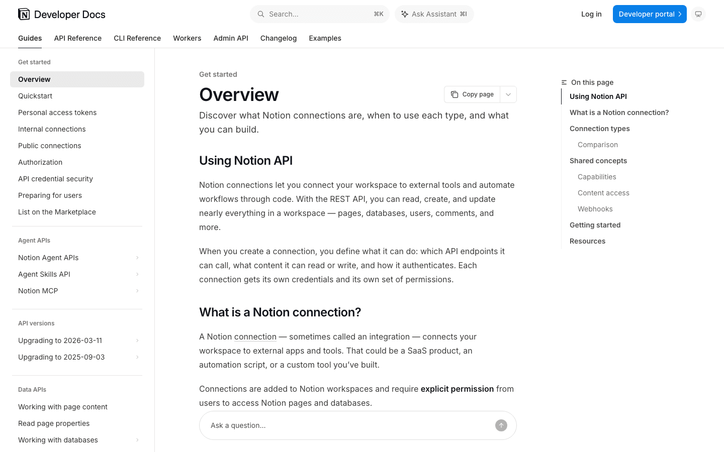 Notion developer connections