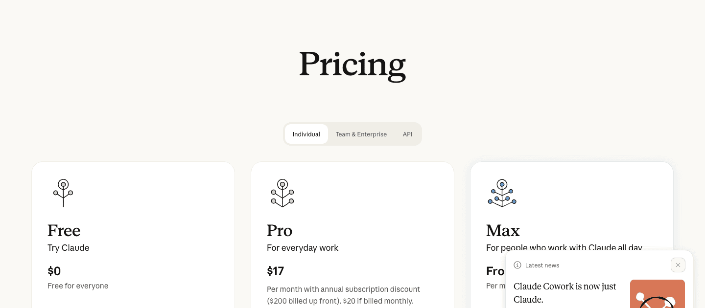 Claude plans and pricing